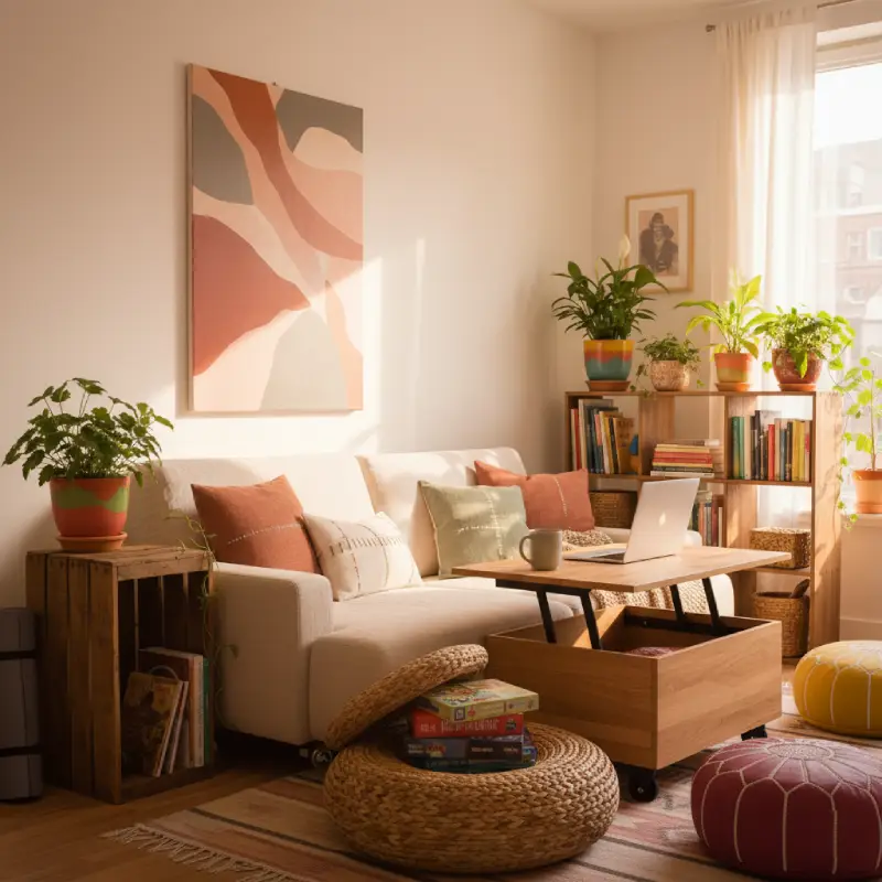 flexible small living room arrangement