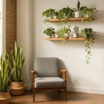 A bright and cozy living room, showcasing a beautiful collection of healthy and well-maintained indoor plants, setting an aspirational tone for preventing common indoor plant pests.