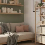 Functional and cozy storage solutions for small apartment living rooms with neutral decor.